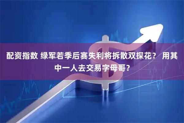 配资指数 绿军若季后赛失利将拆散双探花？ 用其中一人去交易字母哥？